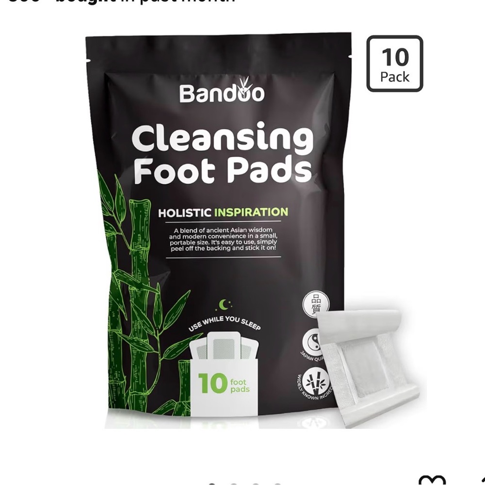 Bandoo Cleansing Foot Pads Holistic Inspiration 10 pair BNIP